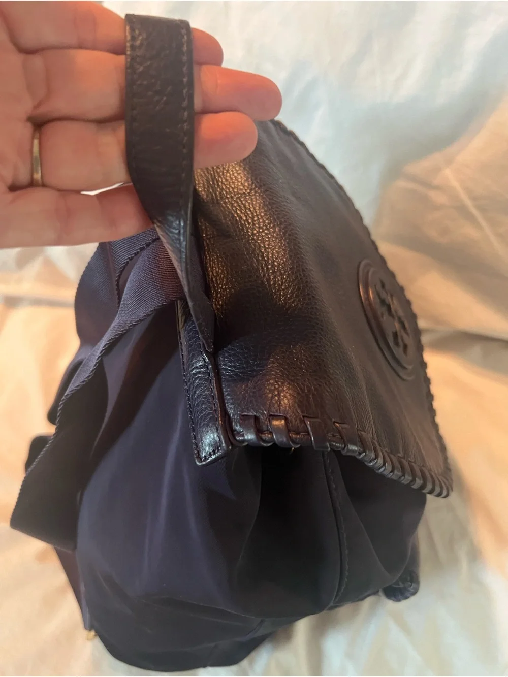 Tory Burch purple Logo Backpack